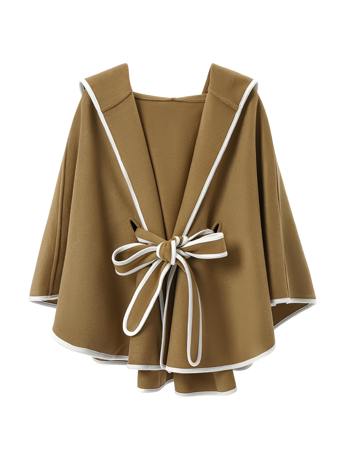 Châle à capuche double face, châle ceinturé femme, cape chaude camel, manteau poncho automne hiver, châle large doux et confortable, modèle Eglesias - Châle - Camel