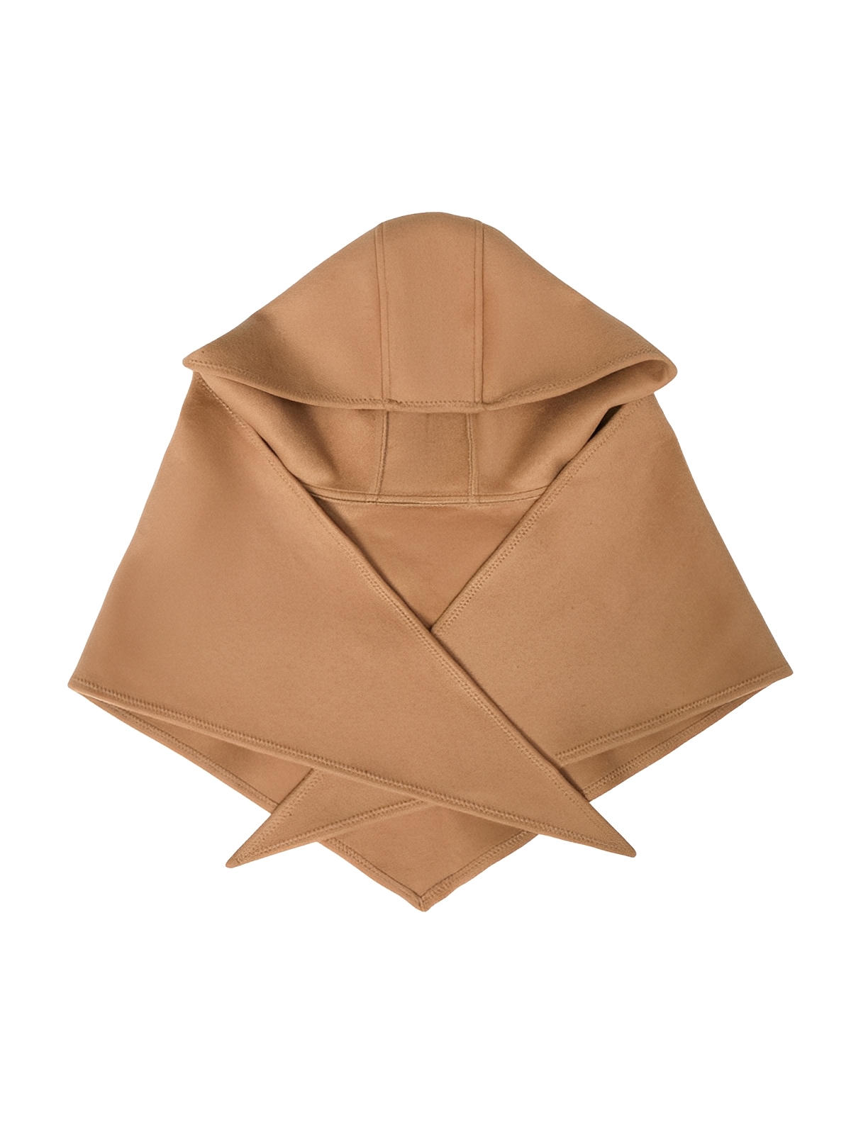 Châle à capuche, foulard chaud hiver, écharpe cape femme, châle camel doux, accessoire mode automne, modèle Pirane - Châle - Camel