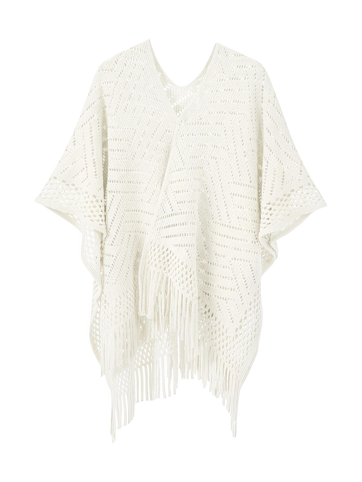 Châle ajouré à franges, maille fine légère, châle rectangulaire femme, châle tricoté printemps automne, accessoire mode doux, modèle Jayne