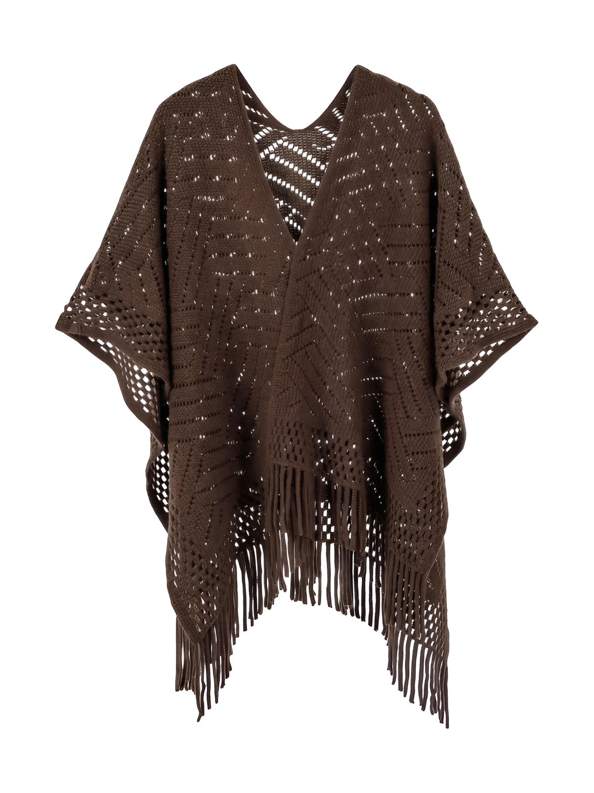 Châle ajouré à franges, maille fine légère, châle rectangulaire femme, châle tricoté printemps automne, accessoire mode doux, modèle Jayne