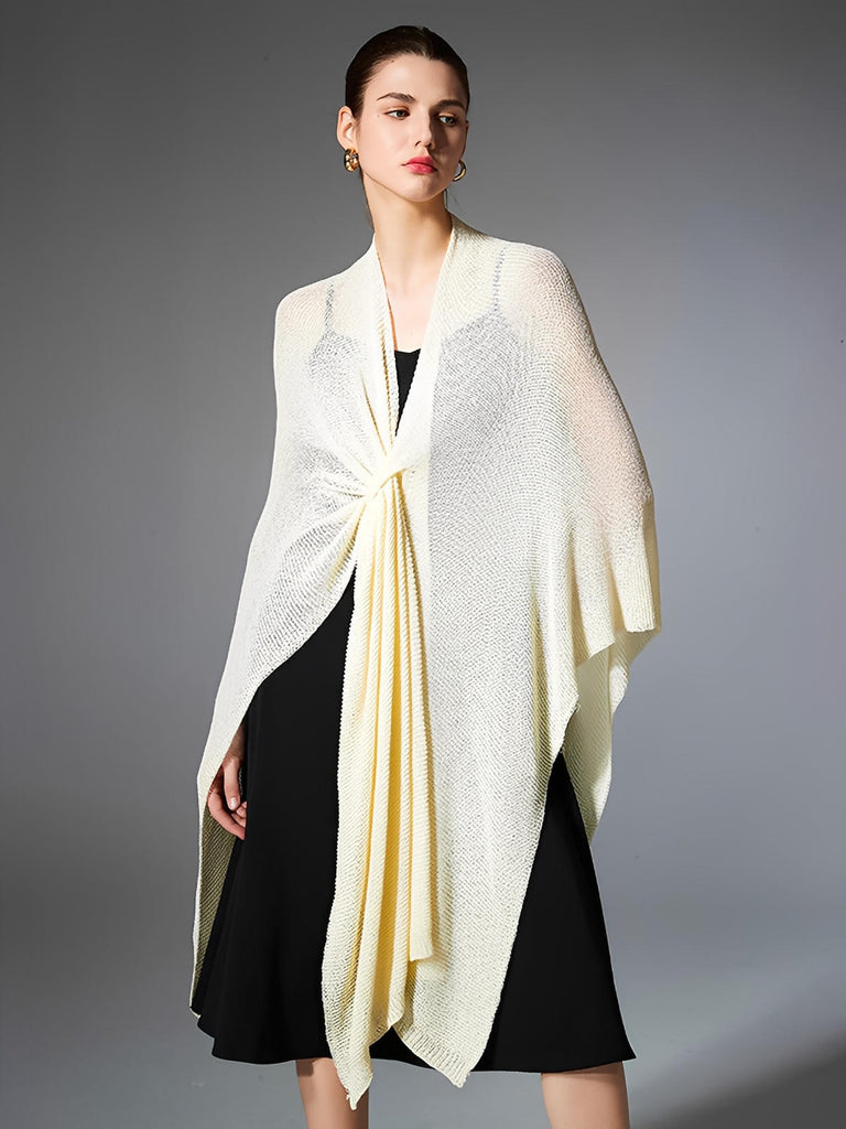 Châle léger en maille fine, châle femme doux, châle long cocooning, accessoire mode printemps été, châle respirant confortable, modèle Opianne
