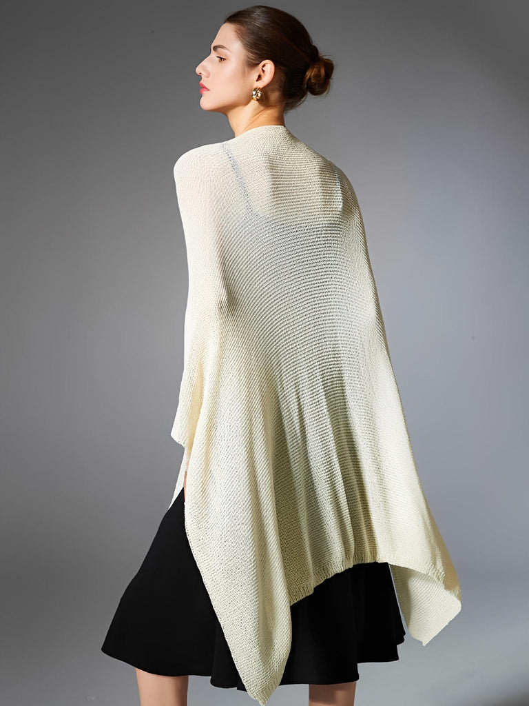 Châle léger en maille fine, châle femme doux, châle long cocooning, accessoire mode printemps été, châle respirant confortable, modèle Opianne