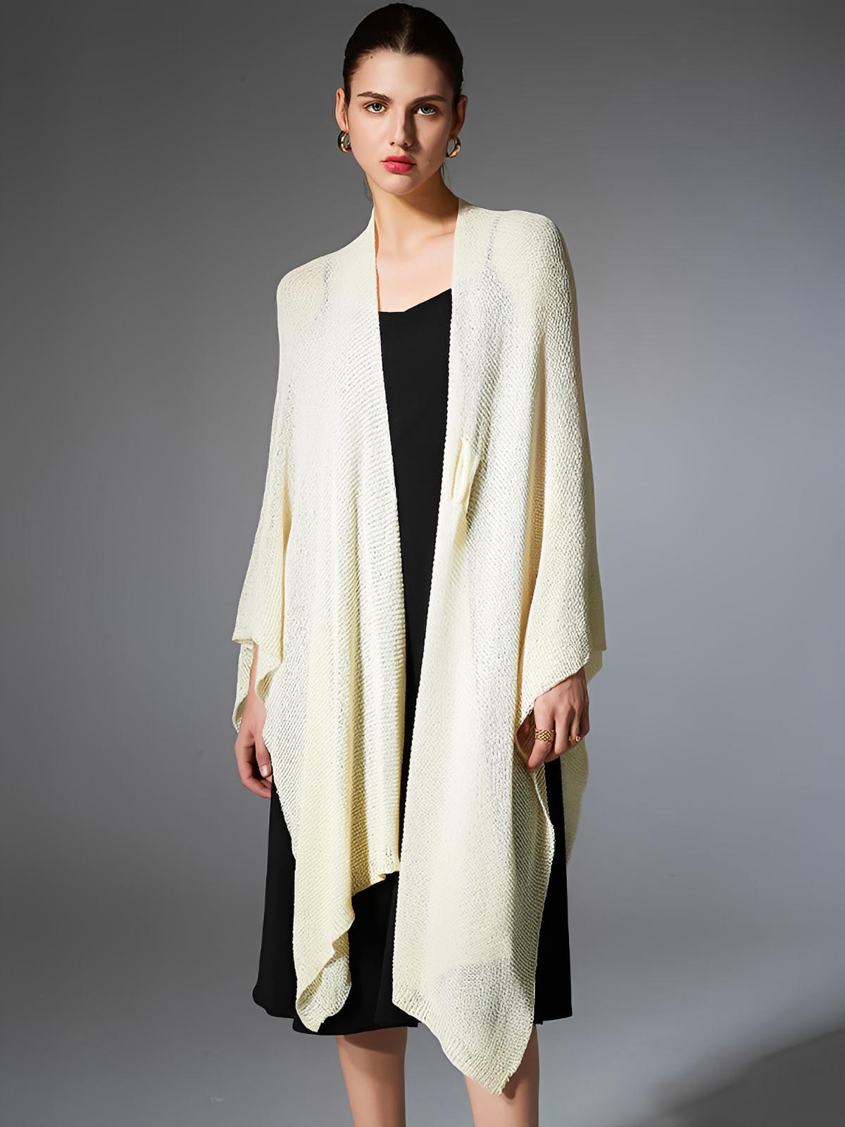 Châle léger en maille fine, châle femme doux, châle long cocooning, accessoire mode printemps été, châle respirant confortable, modèle Opianne