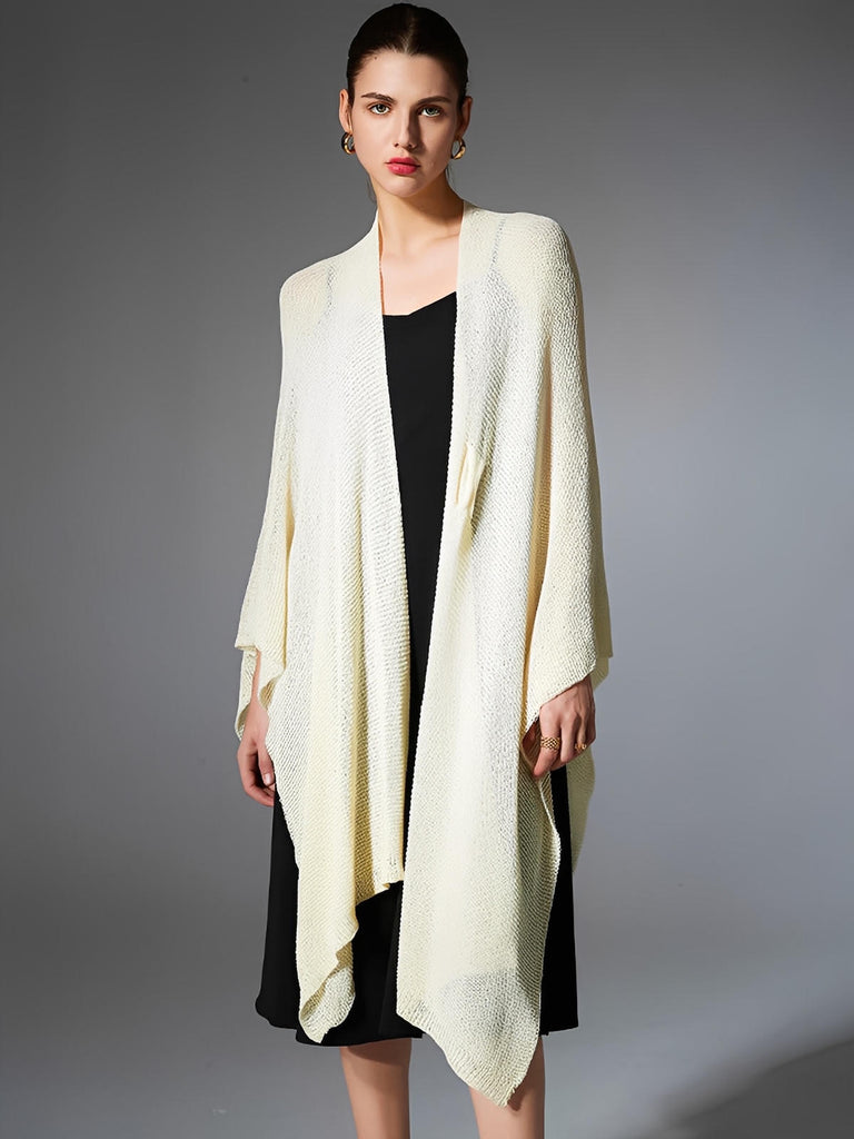 Châle léger en maille fine, châle femme doux, châle long cocooning, accessoire mode printemps été, châle respirant confortable, modèle Opianne