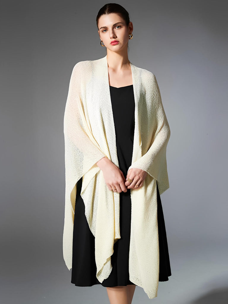 Châle léger en maille fine, châle femme doux, châle long cocooning, accessoire mode printemps été, châle respirant confortable, modèle Opianne