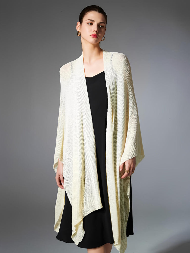 Châle léger en maille fine, châle femme doux, châle long cocooning, accessoire mode printemps été, châle respirant confortable, modèle Opianne