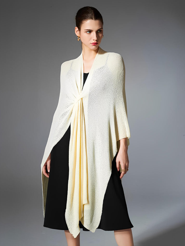 Châle léger en maille fine, châle femme doux, châle long cocooning, accessoire mode printemps été, châle respirant confortable, modèle Opianne