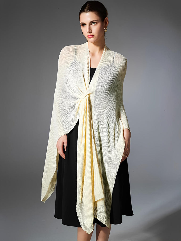 Châle léger en maille fine, châle femme doux, châle long cocooning, accessoire mode printemps été, châle respirant confortable, modèle Opianne