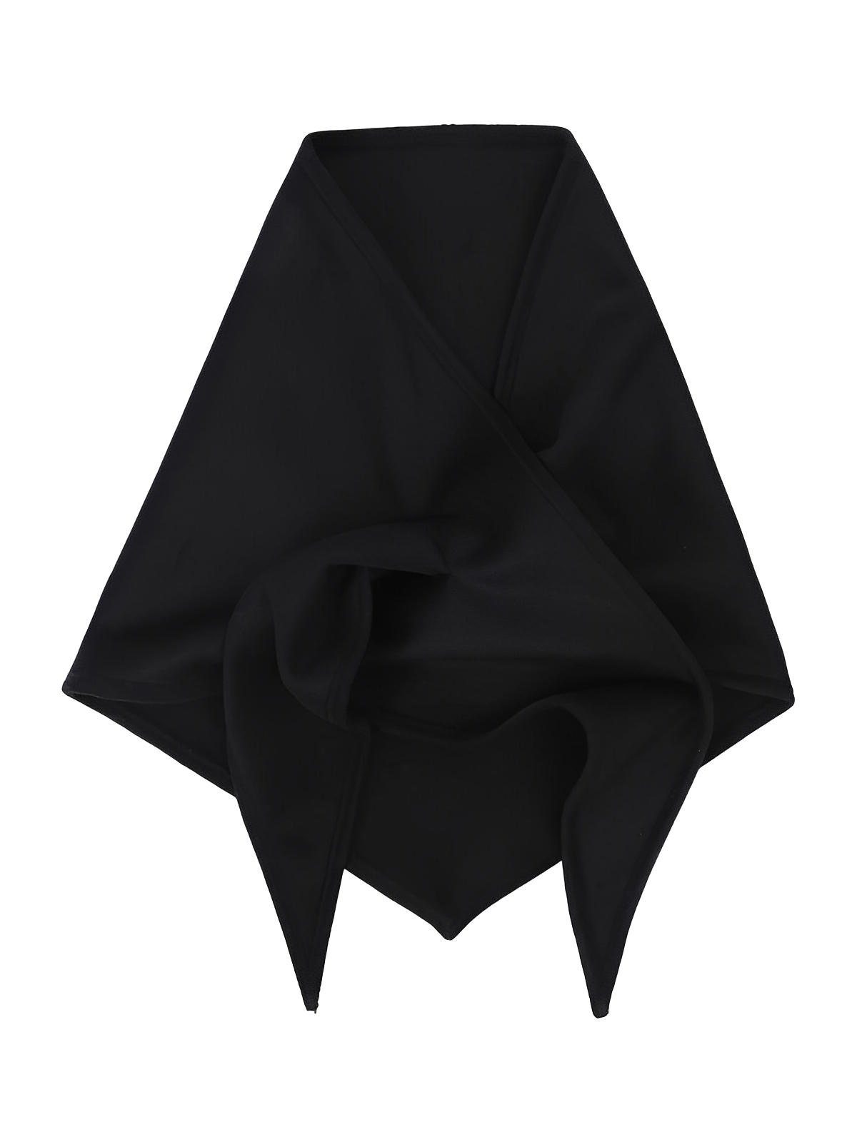 Châle triangle uni femme, écharpe douce hiver, châle chaud épaule, foulard grand format, accessoire mode minimaliste, modèle Azena - Châle - Noir