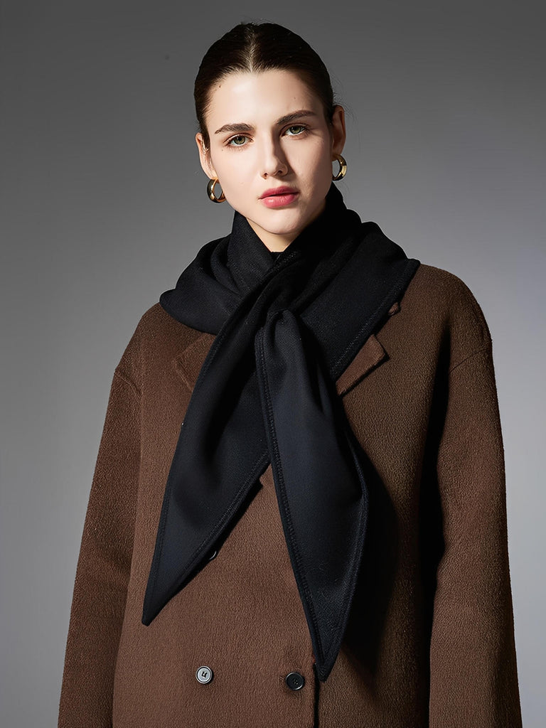 Châle triangle uni femme, écharpe douce hiver, châle chaud épaule, foulard grand format, accessoire mode minimaliste, modèle Azena - Châle - Gris foncé