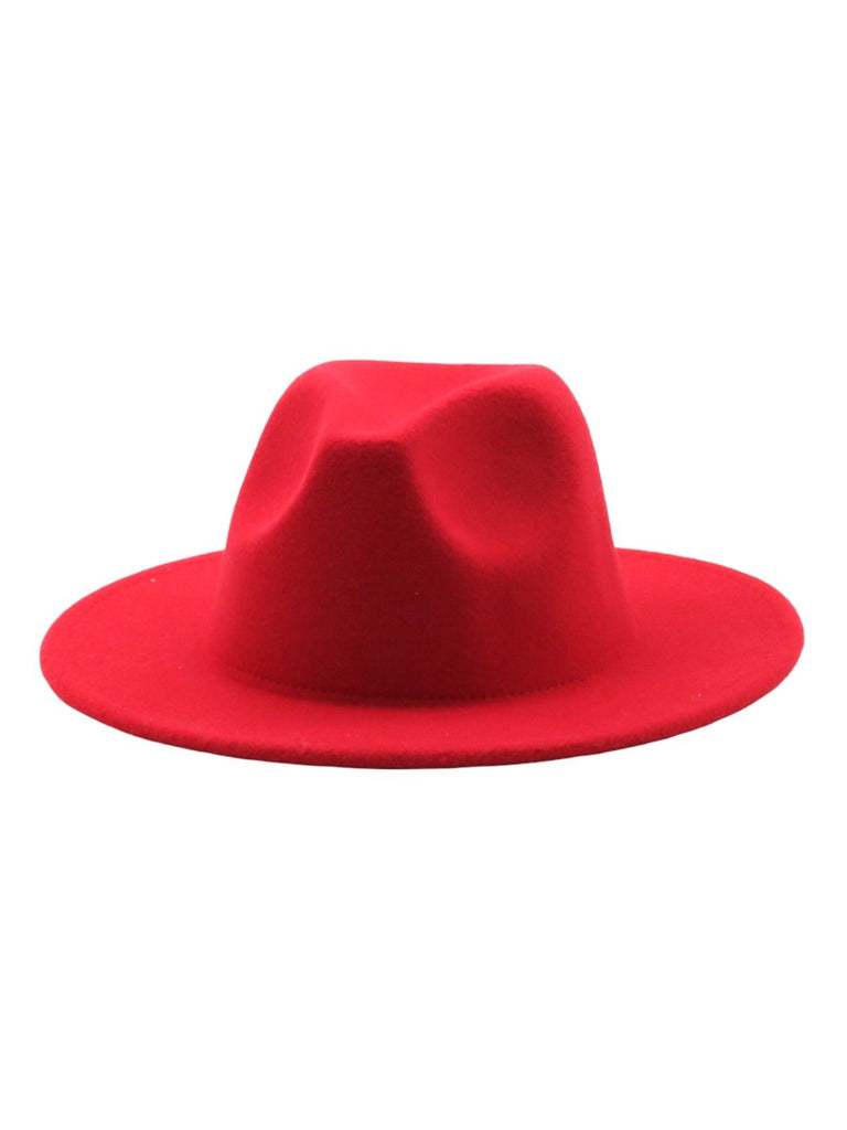 Chapeau feutre unisexe, fedora large bord, réglable bande intérieure, protection solaire UPF50+, feutre léger sans doublure, style urbain chic, modèle Nirma - Chapeau de paille - Rouge
