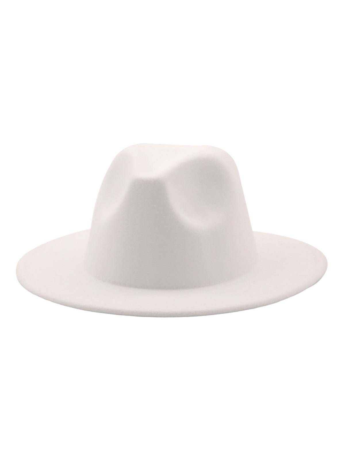 Chapeau feutre unisexe, fedora large bord, réglable bande intérieure, protection solaire UPF50+, feutre léger sans doublure, style urbain chic, modèle Nirma - Chapeau de paille - Blanc