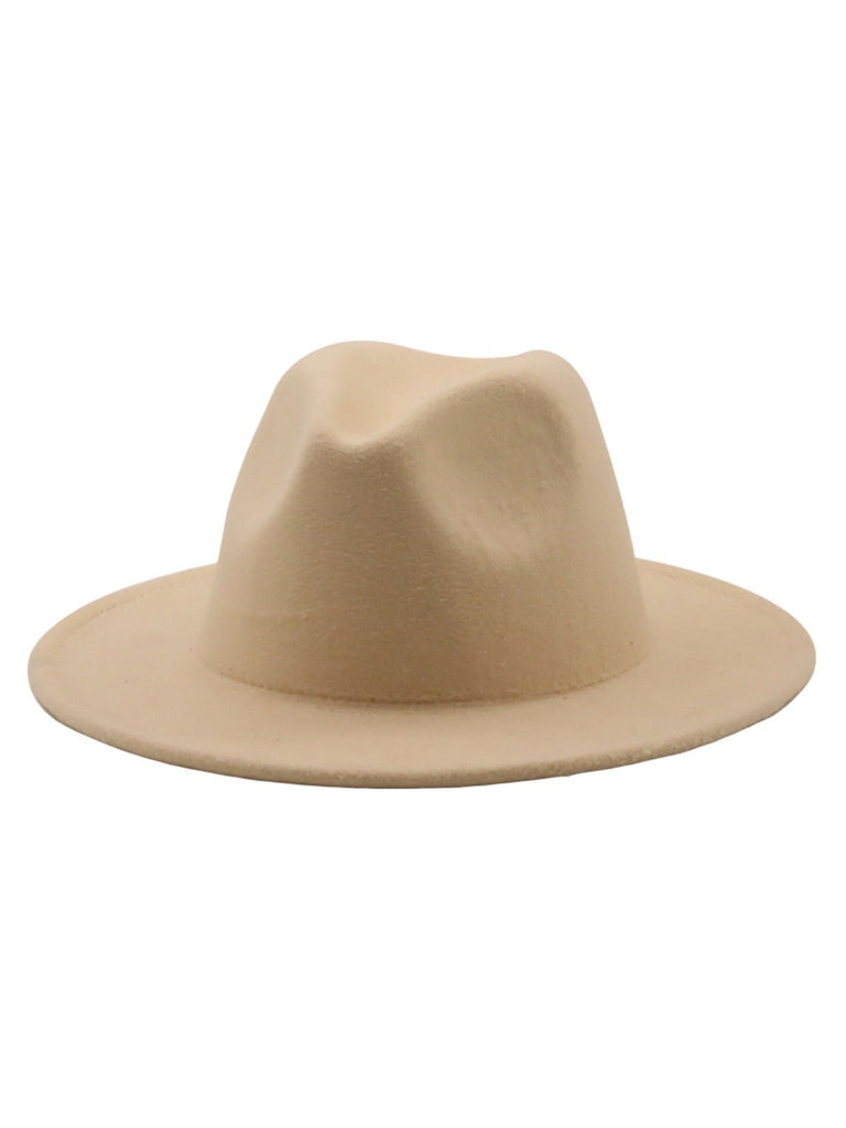 Chapeau feutre unisexe, fedora large bord, réglable bande intérieure, protection solaire UPF50+, feutre léger sans doublure, style urbain chic, modèle Nirma - Chapeau de paille - Beige
