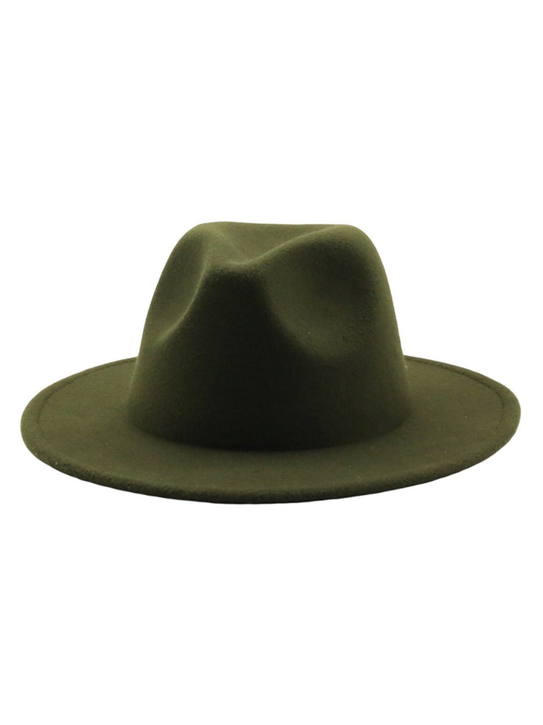Chapeau feutre unisexe, fedora large bord, réglable bande intérieure, protection solaire UPF50+, feutre léger sans doublure, style urbain chic, modèle Nirma - Chapeau de paille - Kaki