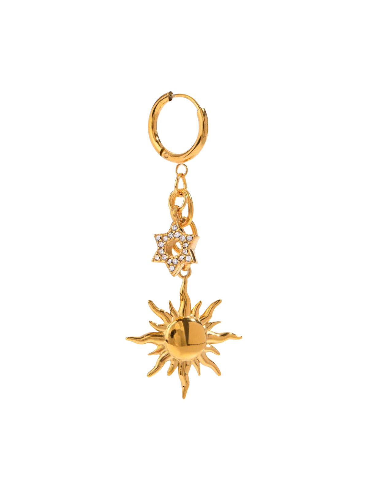 Charm soleil doré, pendentif coquillage, bijou waterproof, breloque bikini, accessoire plaqué or, modèle Harima - charms -