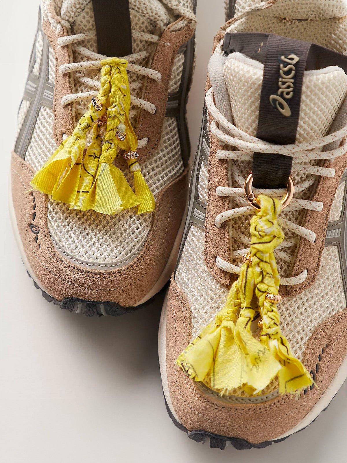 Charms colorés pour chaussures et sac, accessoires à franges en tissu, anneau métallique, style bohème, bijou de sac, modèle Playba - charms - Jaune