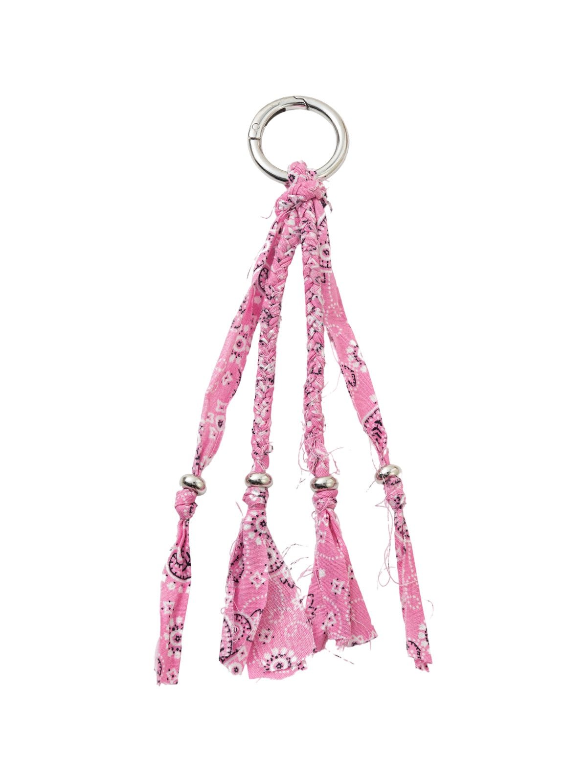 Charms colorés pour chaussures et sac, accessoires à franges en tissu, anneau métallique, style bohème, bijou de sac, modèle Playba - charms - Rose