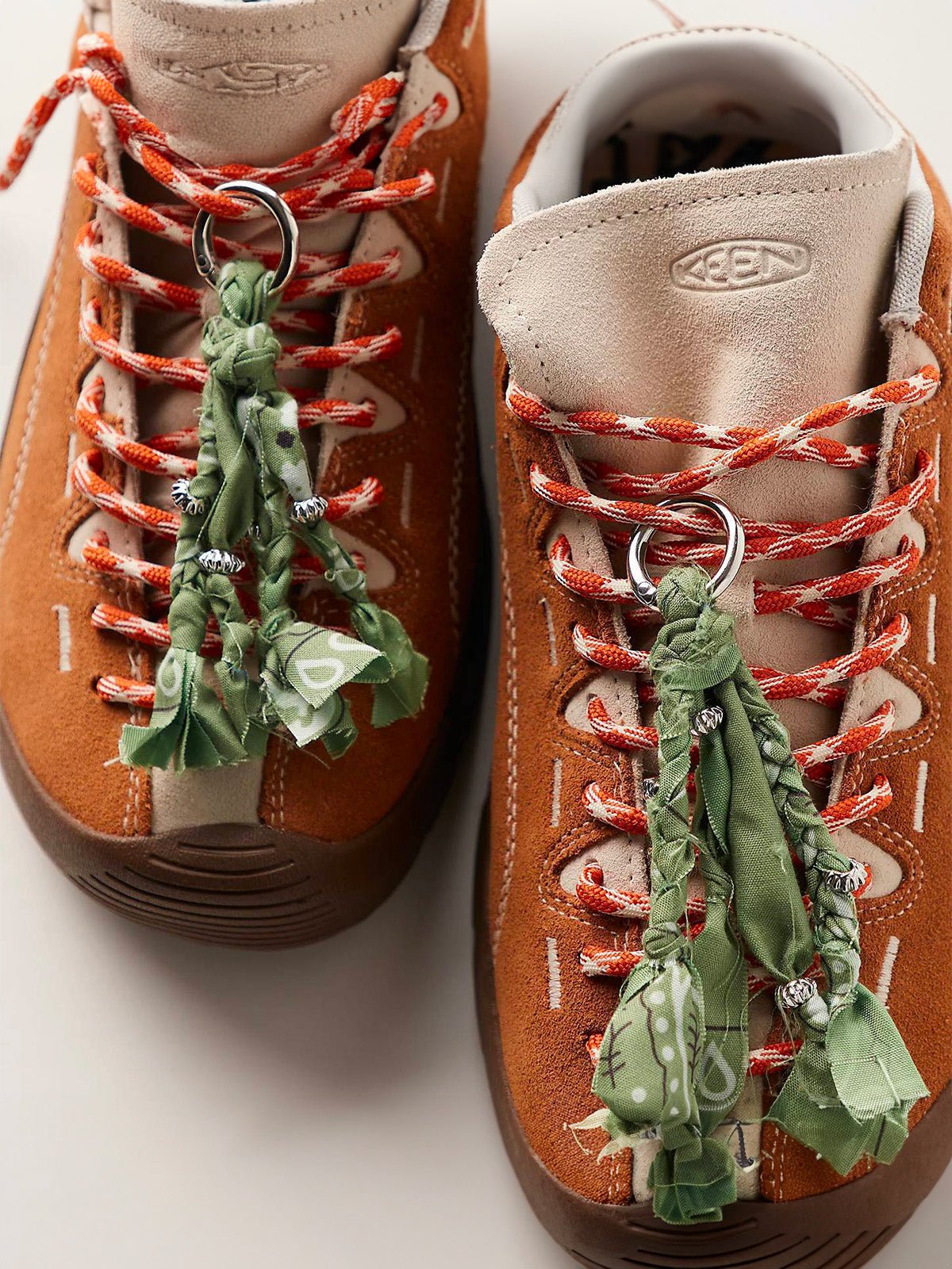 Charms colorés pour chaussures et sac, accessoires à franges en tissu, anneau métallique, style bohème, bijou de sac, modèle Playba - charms - Vert