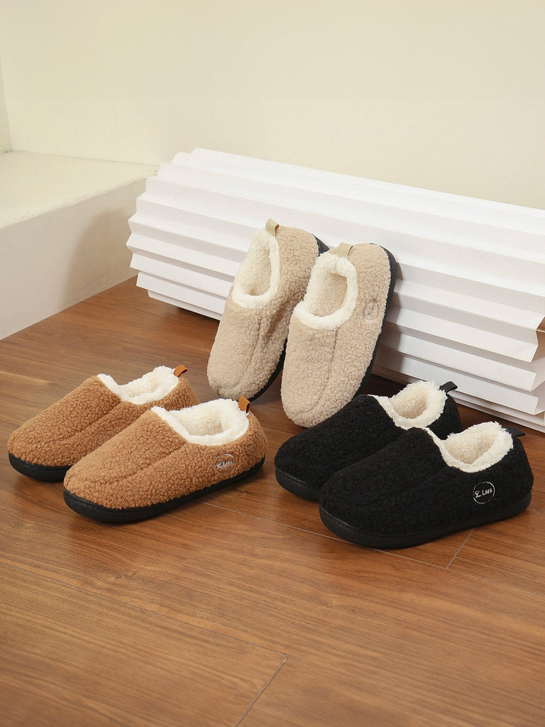 Chaussons d’hiver chaud, pantoufles fourrées confort, chaussons antidérapants maison, chaussures cocooning intérieur, modèle Wand - Chaussons - Camel XXS