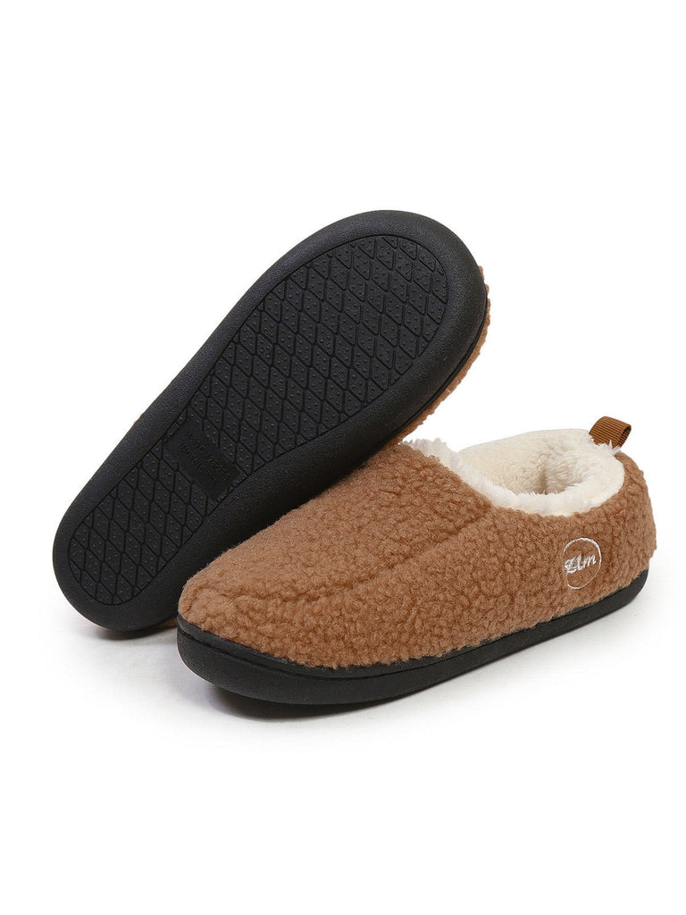 Chaussons d’hiver chaud, pantoufles fourrées confort, chaussons antidérapants maison, chaussures cocooning intérieur, modèle Wand - Chaussons - Camel XXS