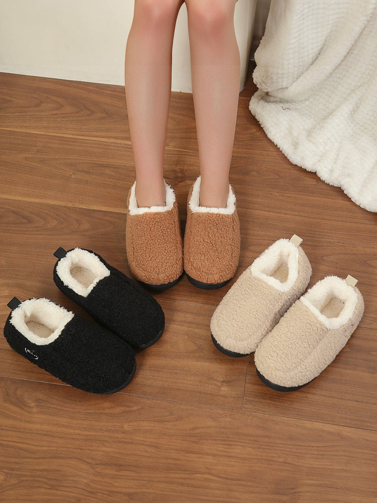 Chaussons d’hiver chaud, pantoufles fourrées confort, chaussons antidérapants maison, chaussures cocooning intérieur, modèle Wand - Chaussons - Camel XXS