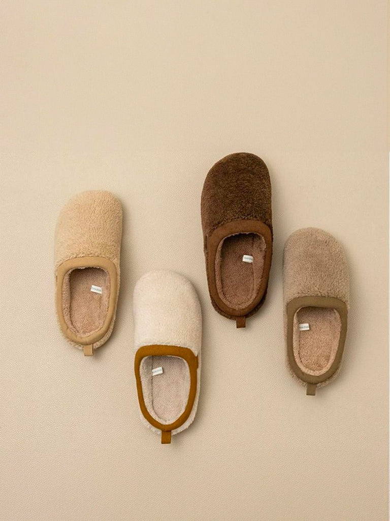 Chaussons d’hiver fourrés, chaussons chauds confort, pantoufles maison antidérapantes, chaussons unisexes, chaussons intérieurs doux, mules cocooning, modèle Équita - Chaussons - Blanc XS
