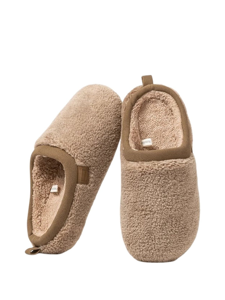 Chaussons d’hiver fourrés, chaussons chauds confort, pantoufles maison antidérapantes, chaussons unisexes, chaussons intérieurs doux, mules cocooning, modèle Équita - Chaussons - Taupe XS