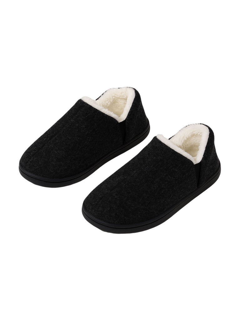 Chaussons d’hiver unisexes, intérieur chaud coton, semelle antidérapante TPR, confort maison, chaussons cocooning, pantoufles molletonnées, modèle Timen - Chaussons - Noir XXS