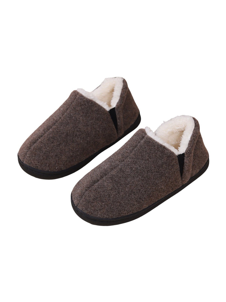 Chaussons d’hiver unisexes, intérieur chaud coton, semelle antidérapante TPR, confort maison, chaussons cocooning, pantoufles molletonnées, modèle Timen - Chaussons - Gris XXS