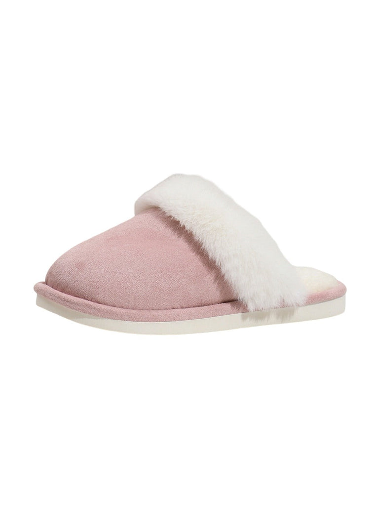 Chaussons d’intérieur fourrés, chaussons hiver confort, pantoufles chaudes antidérapantes, mules maison douces, modèle Valine - Chaussons - Rose XXS