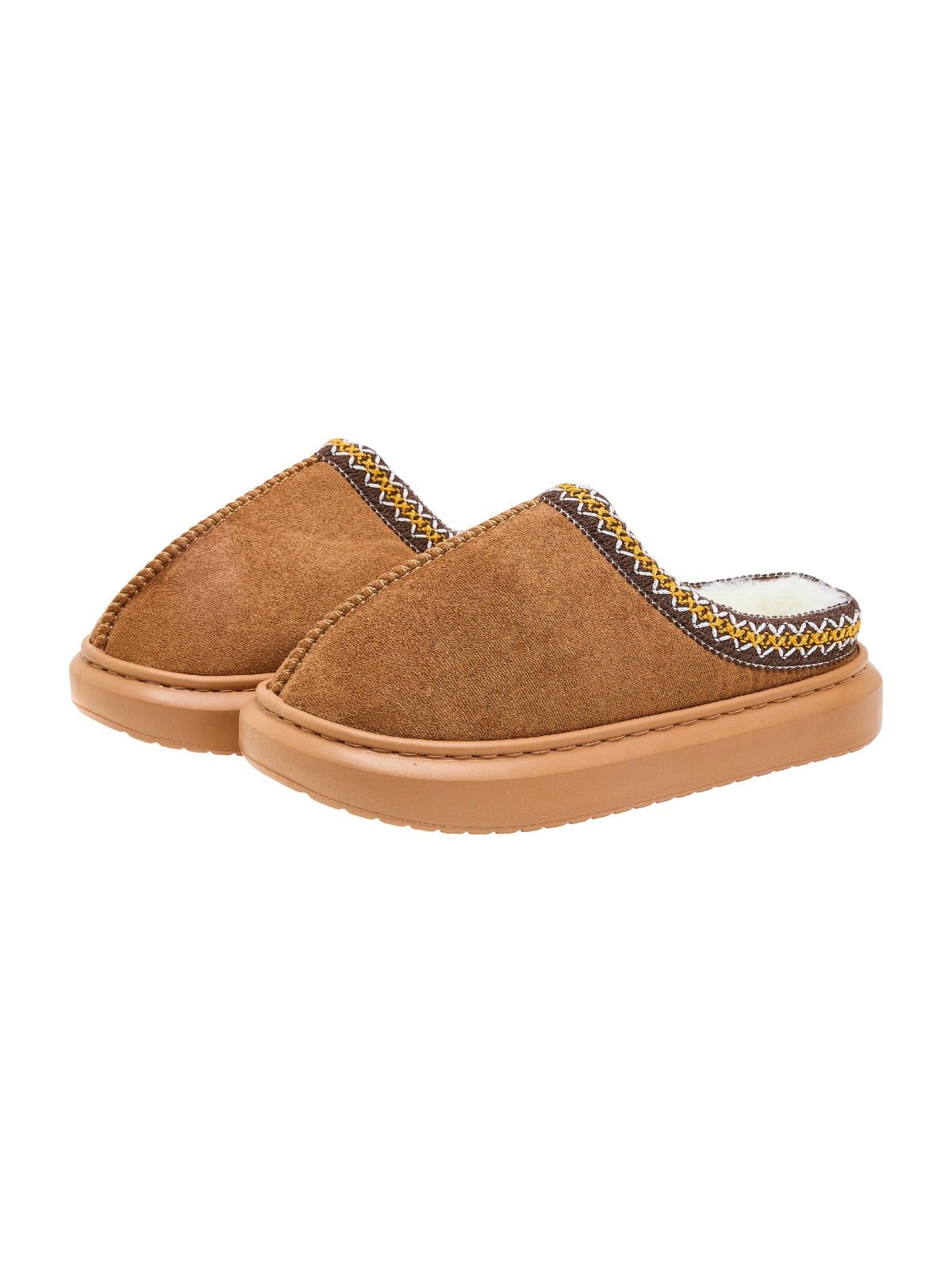 Chaussons d’intérieur fourrés, chaussons hiver confortables, pantoufles chaudes unisexes, semelle antidérapante EVA, pantoufles maison épaisses, modèle Preski - Chaussons - Camel XXS