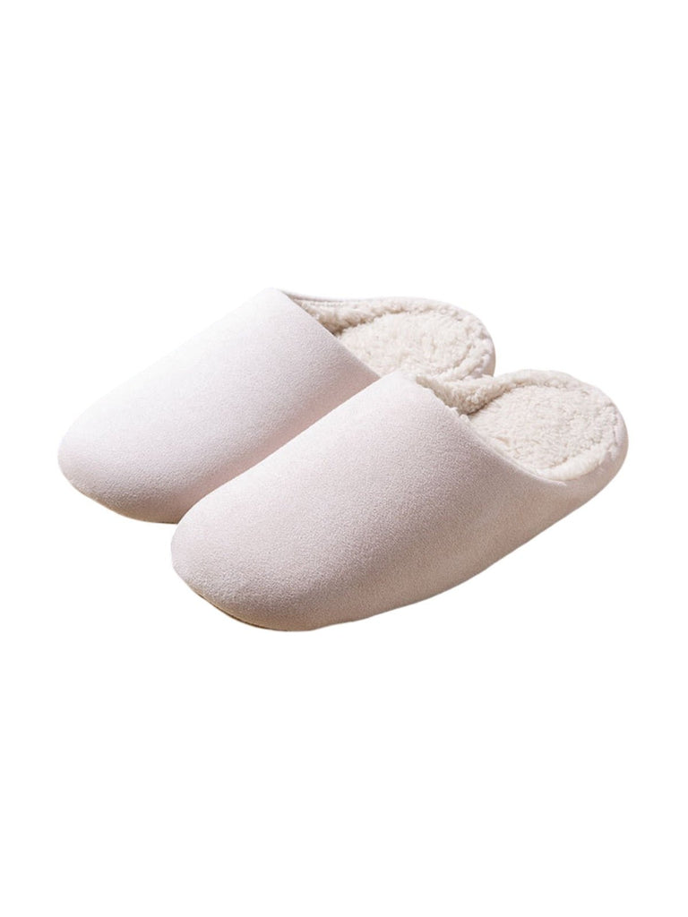 Chaussons d’intérieur fourrés, mules chaudes unisexes, pantoufles antidérapantes, semelle souple, confort hivernal, velours doux, modèle Déclane - Chaussons - Blanc XXS