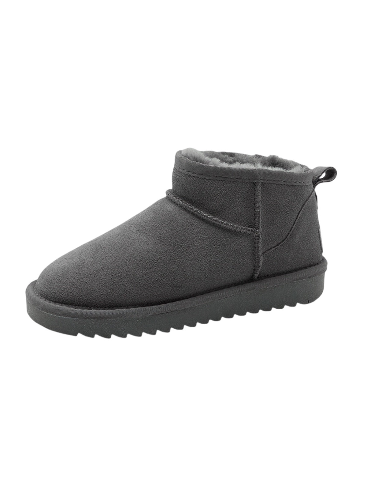 Chaussons femme hiver, chaussons fourrés chauds d'intérieurs antidérapants, bottines courtes confort, modèle Nezdine - Chaussons - Gris 3XS