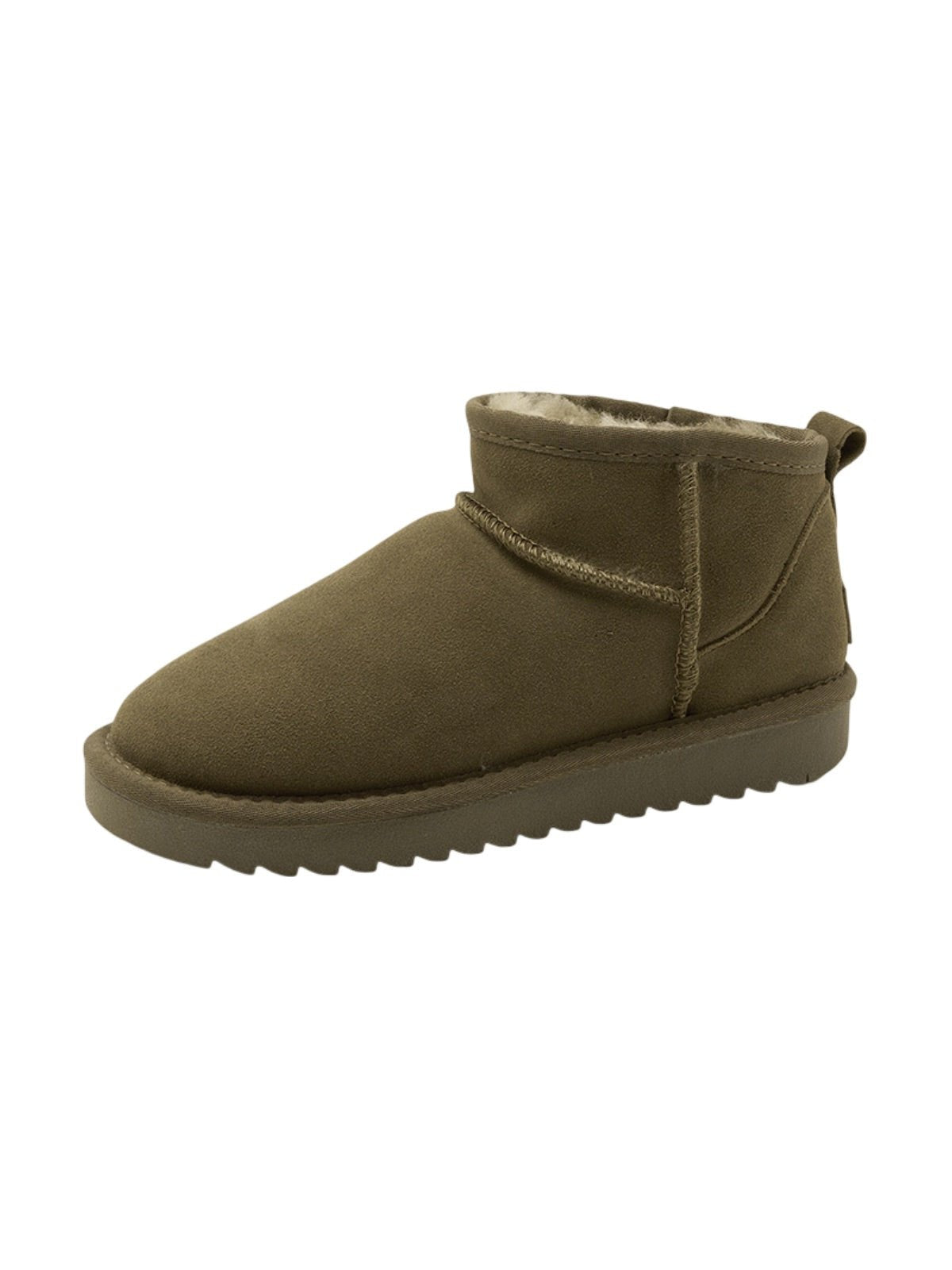Chaussons femme hiver, chaussons fourrés chauds d'intérieurs antidérapants, bottines courtes confort, modèle Nezdine - Chaussons - Vert 3XS