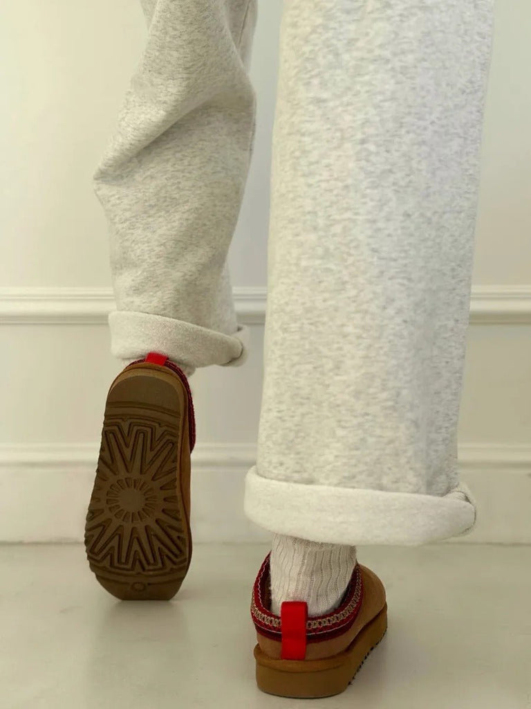 Chaussons femme hiver, chaussons fourrés laine pour l'hiver, chaussons semelle épaisse, confort maison, basket d'hiver, modèle Sinda - Chaussons - Camel 3XS