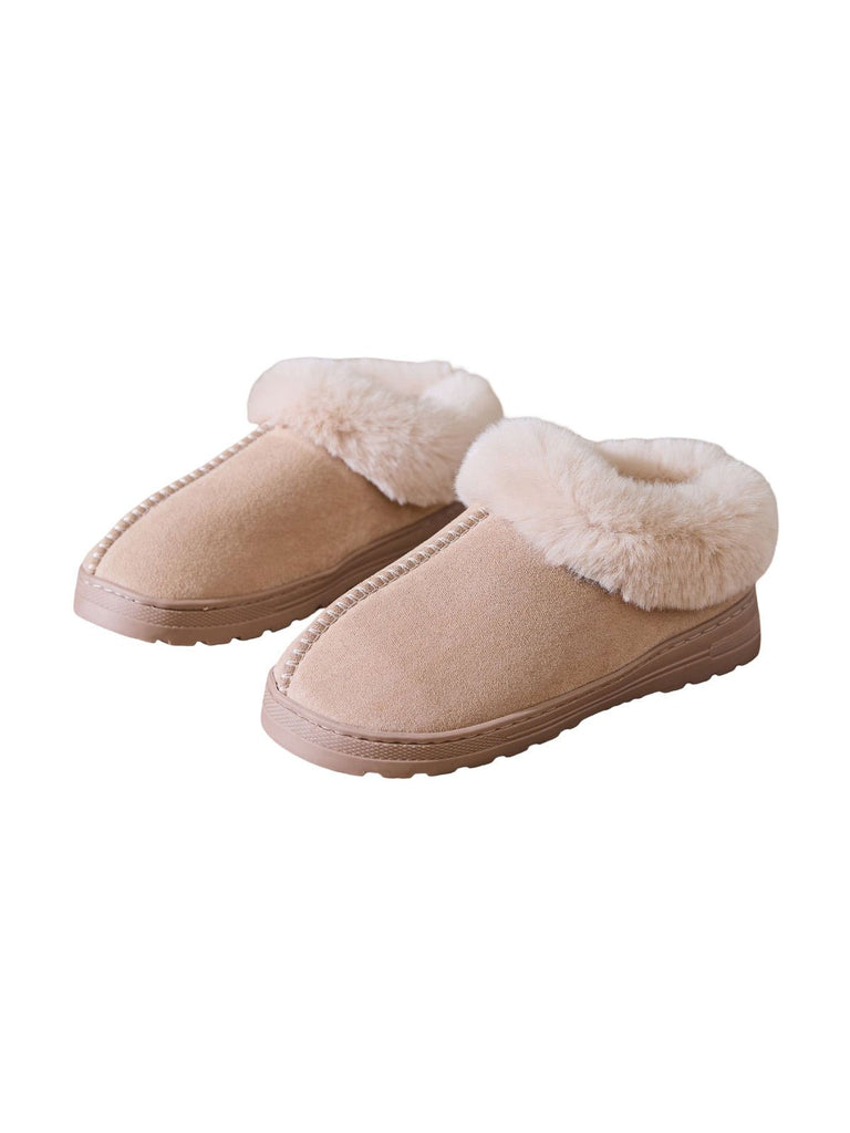 Chaussons hiver fourrés, intérieur doux, semelle antidérapante, confort thermique, style unisexe, couleurs variées, modèle Spridz - Chaussons - Beige XXS