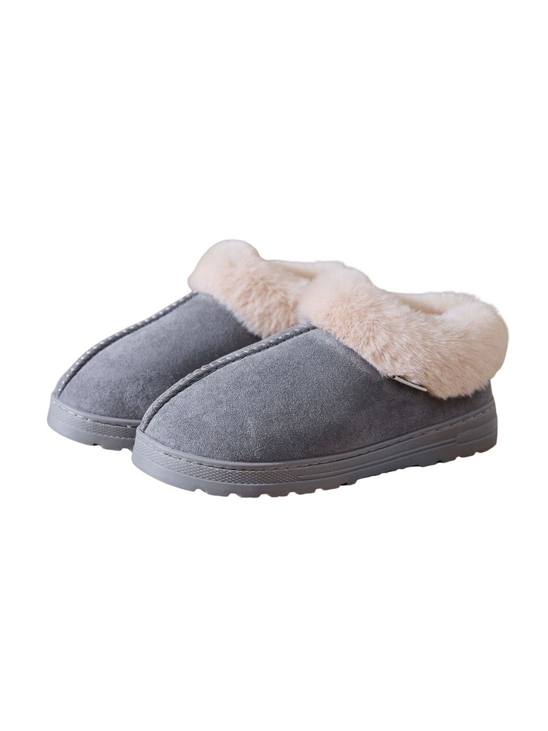 Chaussons hiver fourrés, intérieur doux, semelle antidérapante, confort thermique, style unisexe, couleurs variées, modèle Spridz - Chaussons - Gris XXS
