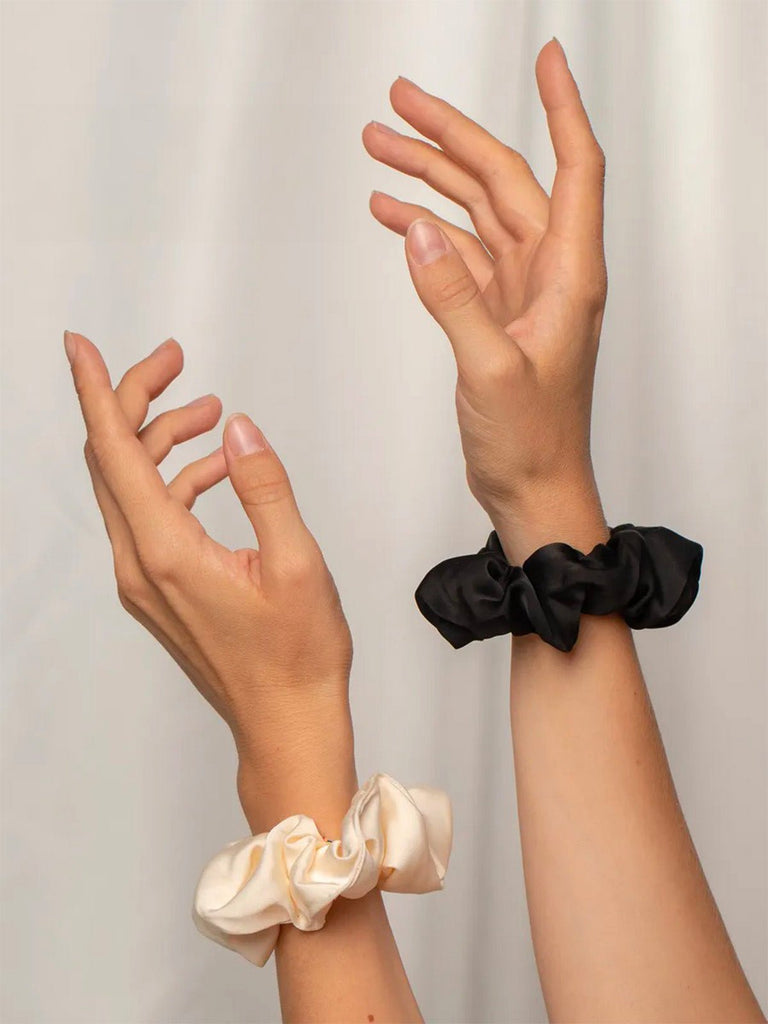 Chouchou cheveux imitation soie, chouchou satiné femme, accessoires cheveux doux, lot élastiques cheveux, chouchou volumineux, modèle Sakare - Chouchou - Multicolore