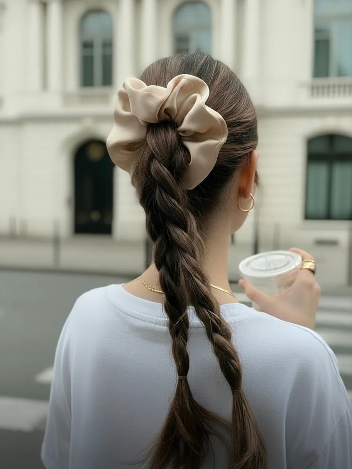 Chouchou cheveux imitation soie, chouchou satiné femme, accessoires cheveux doux, lot élastiques cheveux, chouchou volumineux, modèle Sakare - Chouchou - Multicolore