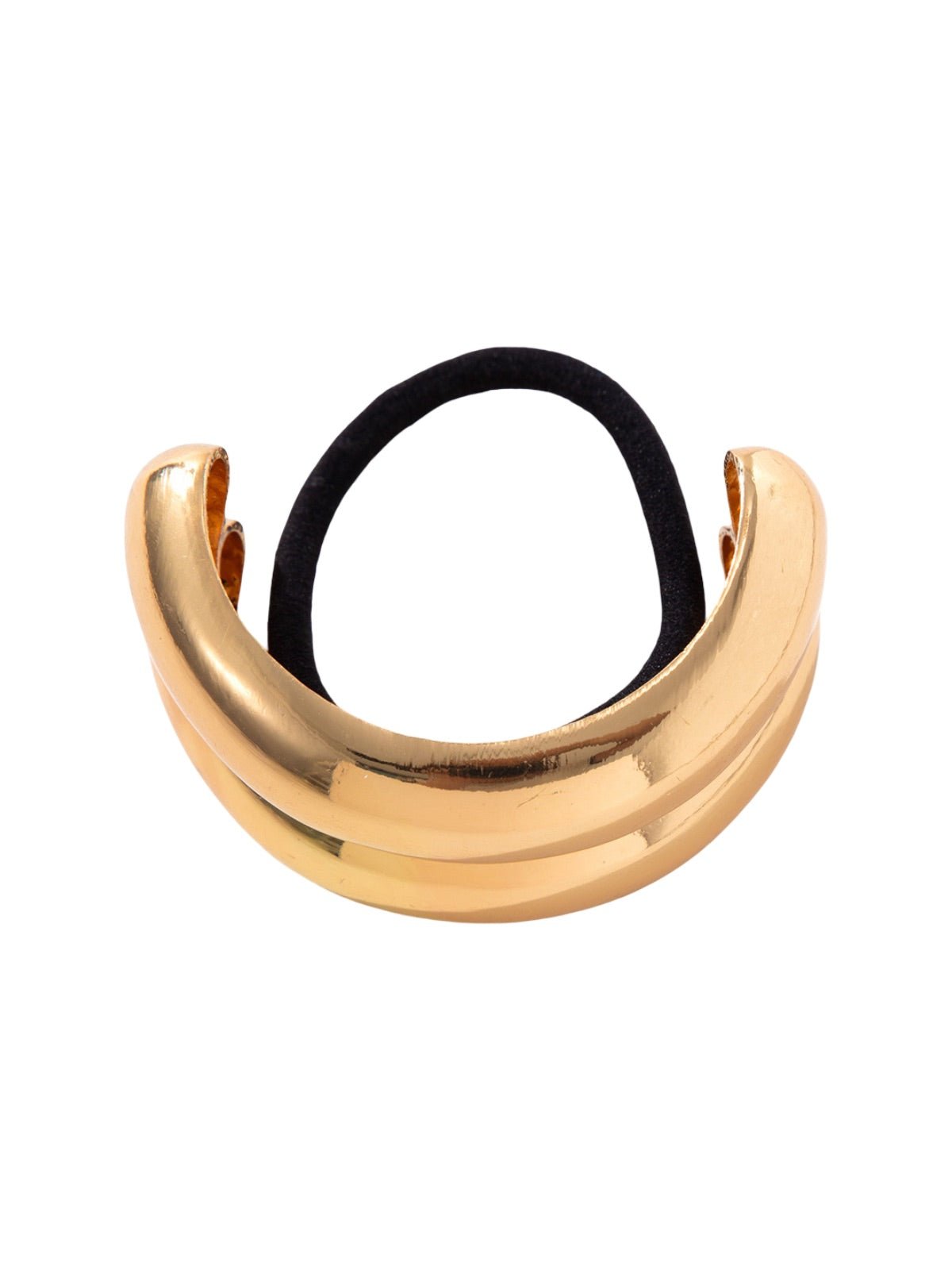 Chouchou métal doré, chouchou rigide argenté, élastique cheveux U en alliage, accessoire cheveux femme, attache queue de cheval brillante, chouchou design moderne, modèle Traky - Chouchou - Or