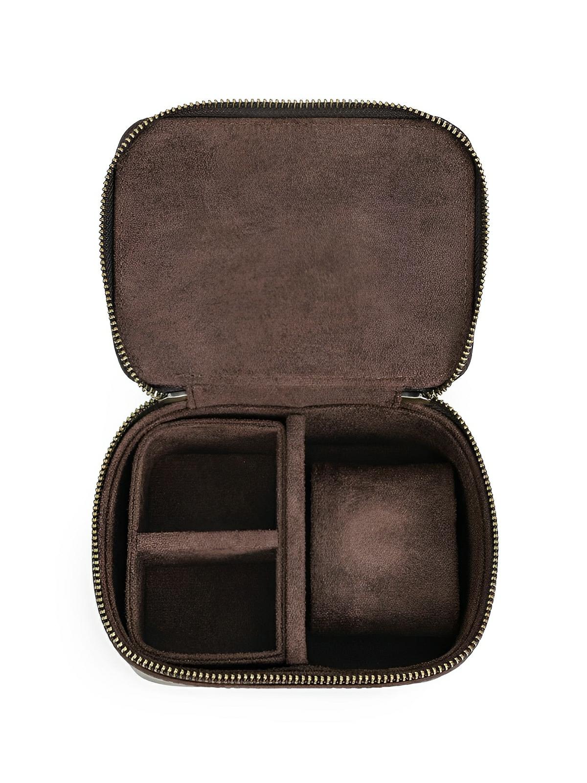 Coffret à montres, en cuir, idéal pour voyager, modèle Maurice - Coffret - Café
