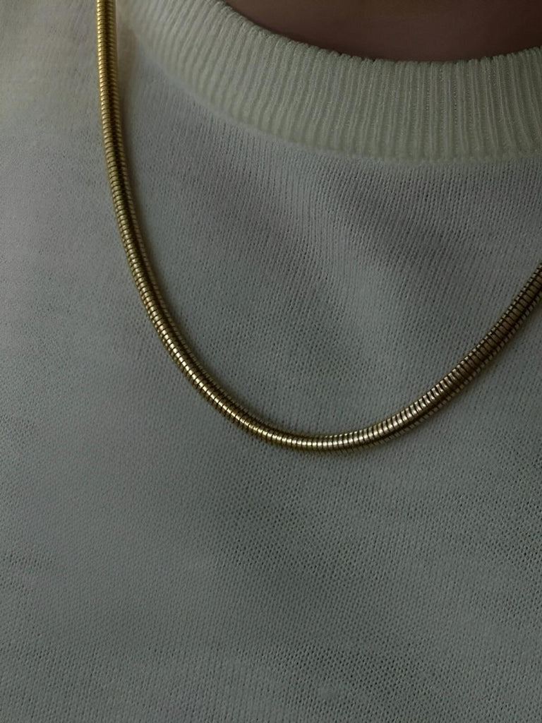 Collier à maille serpent en acier inoxydable, look moderne, modèle Romain - Collier - Or 45 cm