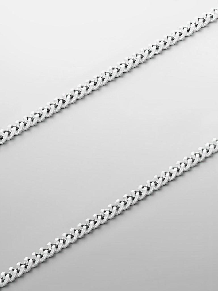 Collier chaîne cubaine homme, en acier inoxydable, style urbain, waterproof, modèle Loni - Collier - Argent 55 cm