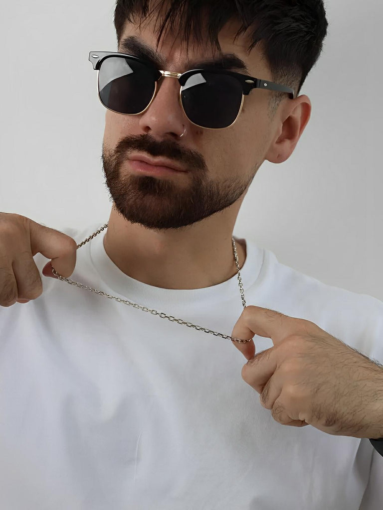 Collier chaîne en argent S925, maille forçat fine, longueur ajustable, modèle Steven - Collier - Argent 45 cm