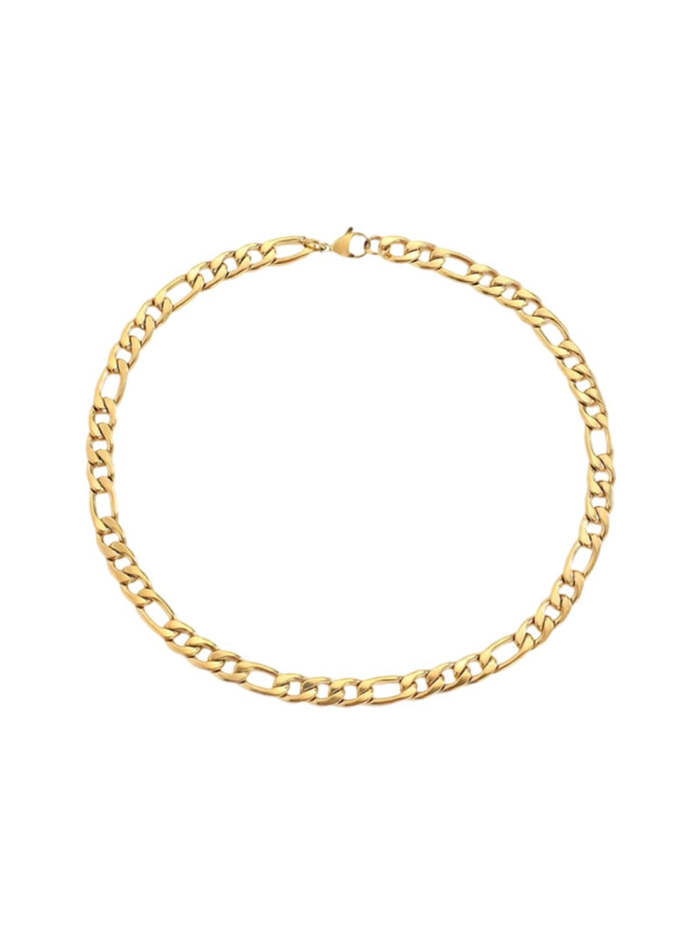 Collier chaîne Figaro acier inoxydable, doré, or rose, épais, femme homme, modèle Kayla - Collier - Or 38 - 50cm