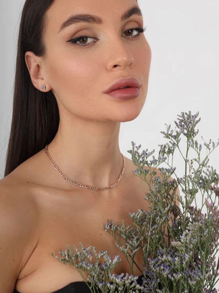 Collier chaîne Figaro acier inoxydable, doré, or rose, épais, femme homme, modèle Kayla - Collier - Or 38 - 50cm