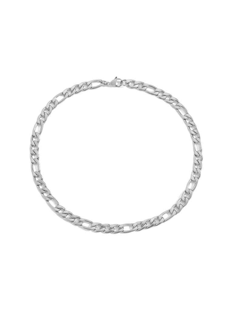 Collier chaîne Figaro acier inoxydable, doré, or rose, épais, femme homme, modèle Kayla - Collier - Argent 38 - 50cm