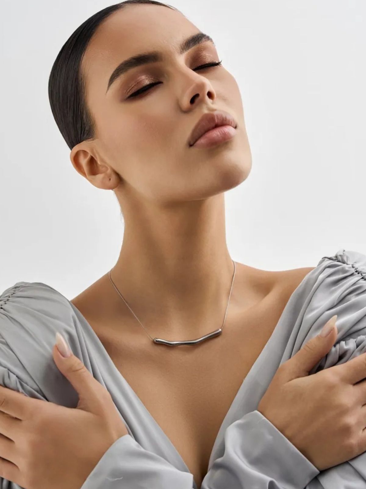 Collier chaîne fine, design irrégulier, acier doré, style froid, bijou tendance femme, Naomie - Collier - Argent 21 - 50 cm
