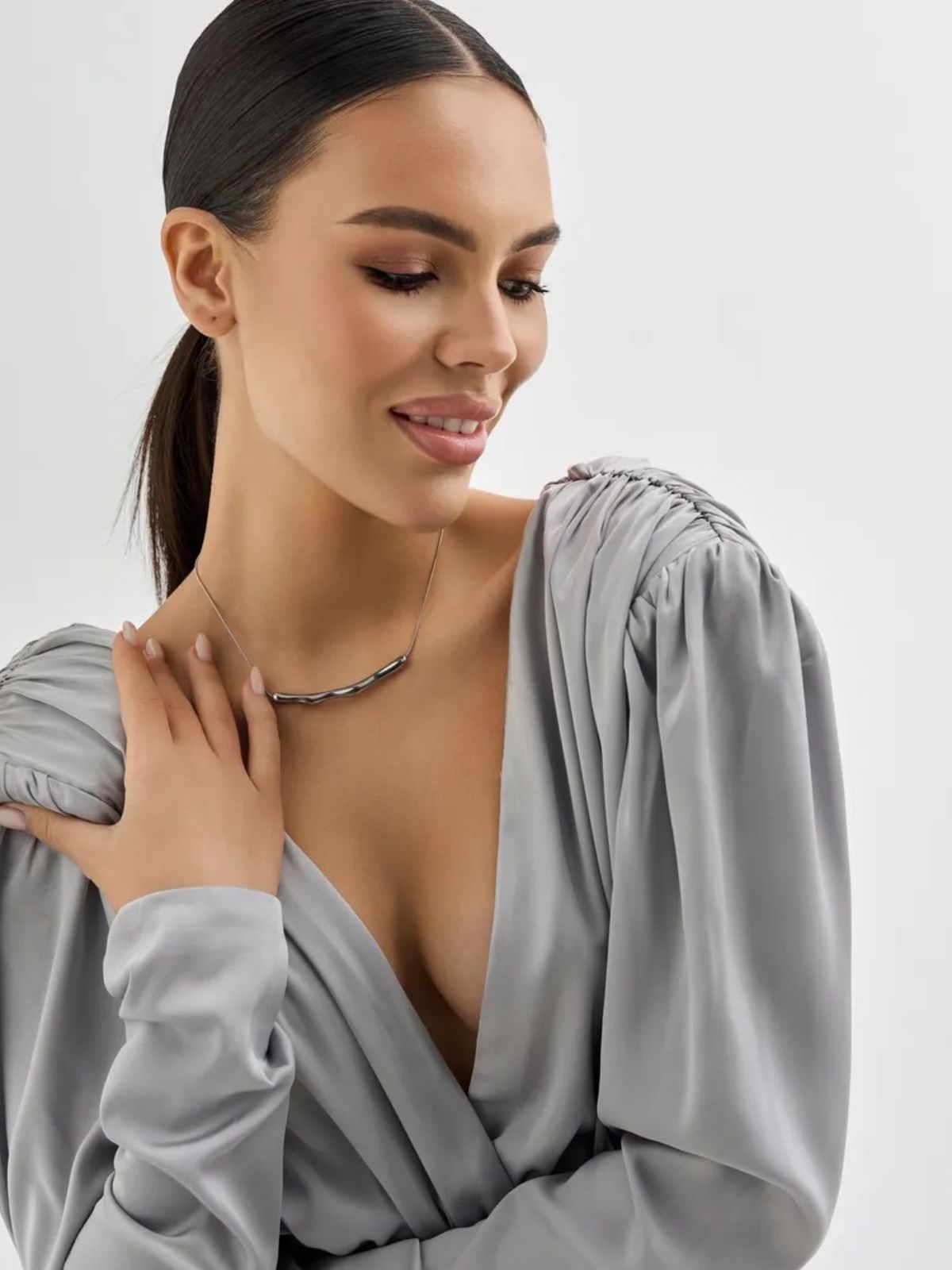 Collier chaîne fine, design irrégulier, acier doré, style froid, bijou tendance femme, Naomie - Collier - Argent 21 - 50 cm
