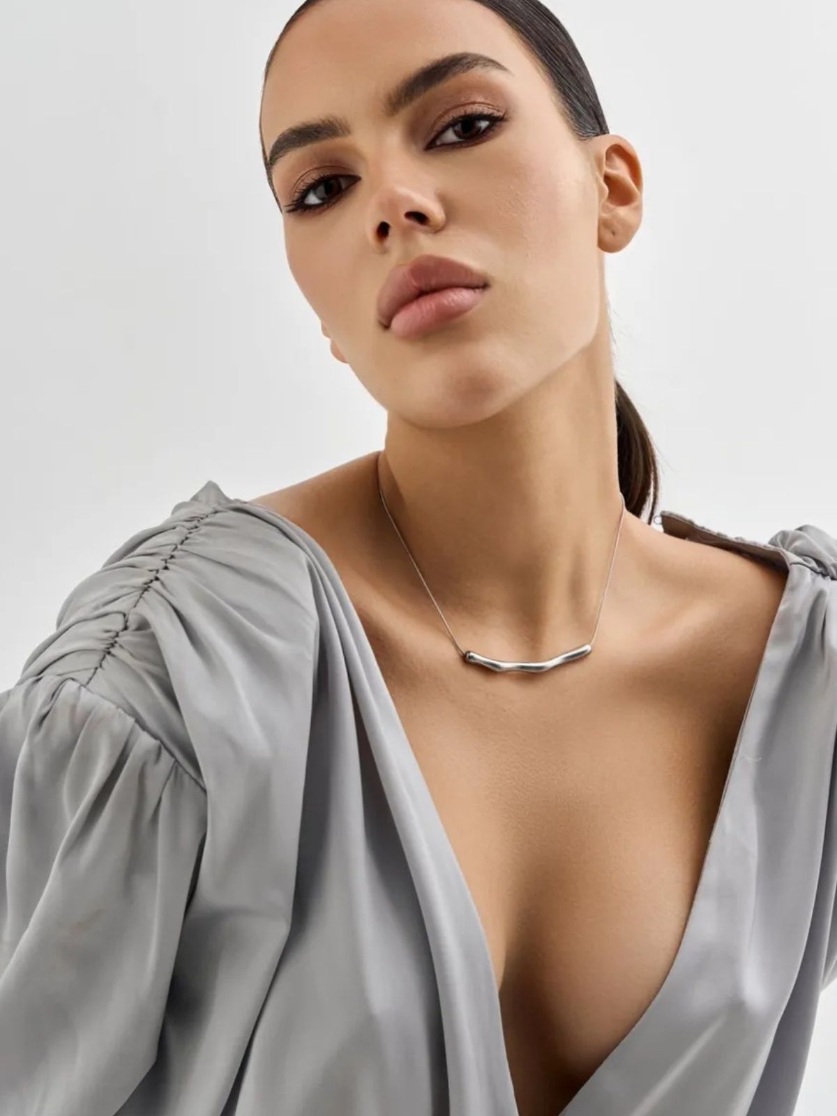 Collier chaîne fine, design irrégulier, acier doré, style froid, bijou tendance femme, Naomie - Collier - Argent 21 - 50 cm
